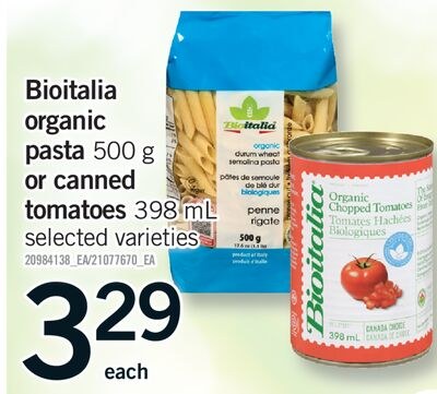 BIOITALIA ORGANIC PASTA, 500 G OR CANNED TOMATO…