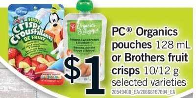 PC® ORGANICS POUCHES, 128 ML OR BROTHERS FRUIT …