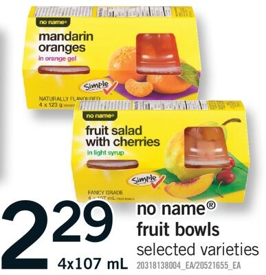NO NAME® FRUIT BOWLS, 4x107 mL
