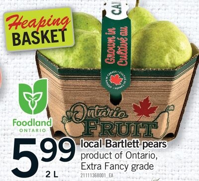LOCAL BARTLETT PEARS, 2 L
