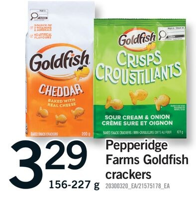 PEPPERIDGE FARMS GOLDFISH CRACKERS, 156-227 G