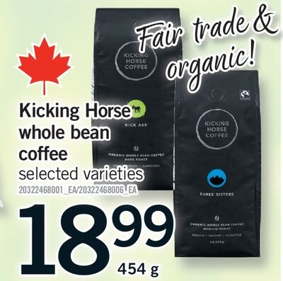 KICKING HORSE WHOLE BEAN COFFEE, 454 g
