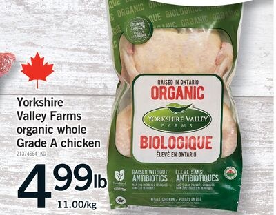 YORKSHIRE VALLEY FARMS ORGANIC WHOLE GRADE A CH…