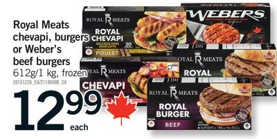 ROYAL MEATS CHEVAPI, BURGERS OR WEBER'S BEEF BU…