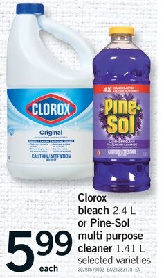 CLOROX BLEACH, 2.4 L OR PINE-SOL MULTI PURPOSE …