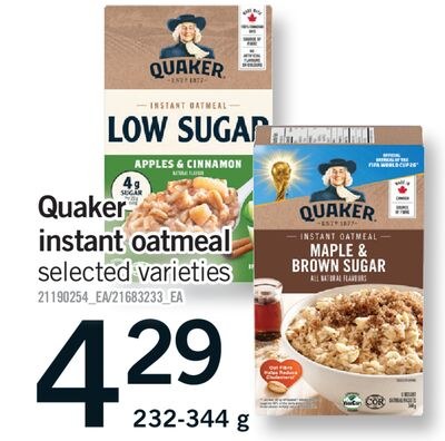 QUAKER INSTANT OATMEAL, 232-344 g