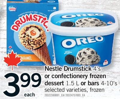NESTLE DRUMSTICK, 4'S OR CONFECTIONERY FROZEN D…
