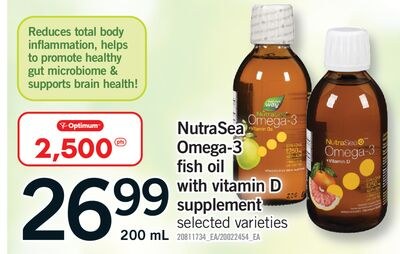 NUTRASEA OMEGA-3 FISH OIL WITH VITAMIN D SUPPLE…