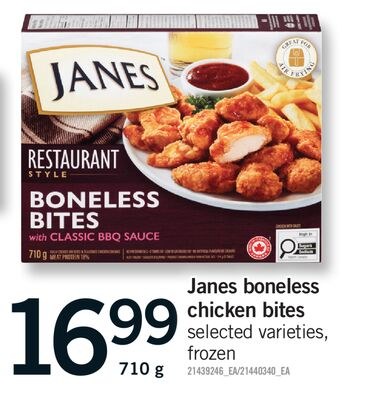 JANES BONELESS CHICKEN BITES, 710 g