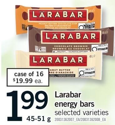 LARABAR ENERGY BARS, 45-51 G