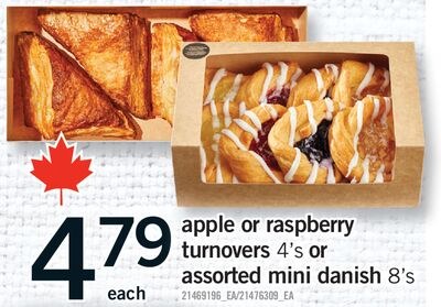 APPLE OR RASPBERRY TURNOVERS, 4'S OR ASSORTED M…