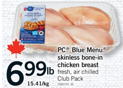 PC® BLUE MENU® SKINLESS BONE-IN CHICKEN BREAST