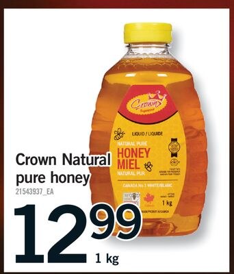 CROWN NATURAL PURE HONEY, 1 KG