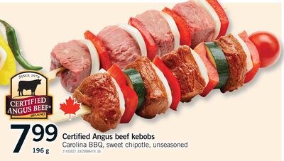 CERTIFIED ANGUS BEEF KEBOBS, 196 G
