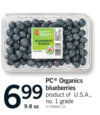 PC® ORGANICS BLUEBERRIES, 9.8 OZ