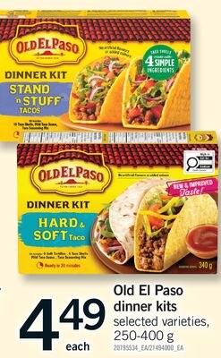 OLD EL PASO DINNER KITS, 250-400 G