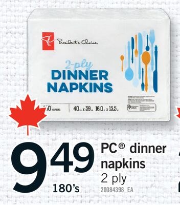 PC® DINNER NAPKINS, 180'S