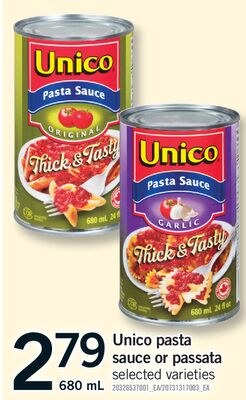 UNICO PASTA SAUCE OR PASSATA, 680 ML