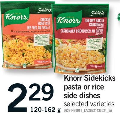 KNORR SIDEKICKS PASTA OR RICE SIDE DISHES, 120-…