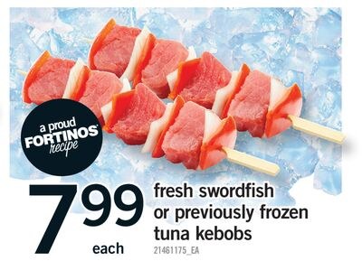 FRESH SWORDFISH OR PREVIOUSLY FROZEN TUNA KEBOBS