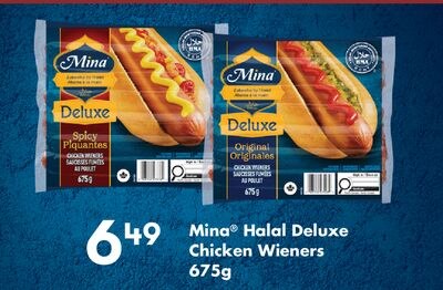 MINA® HALAL DELUXE CHICKEN WIENERS, 675G