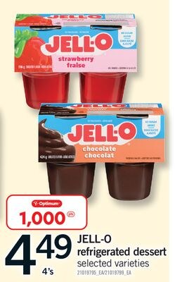 JELL-O REFRIGERATED DESSERT, 4'S