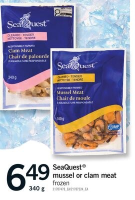 SEAQUEST® MUSSEL OR CLAM MEAT, 340 G