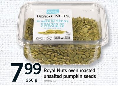 ROYAL NUTS OVEN ROASTED UNSALTED PUMPKIN SEEDS,…