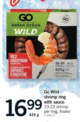 GO WILD SHRIMP RING WITH SAUCE, 425 G