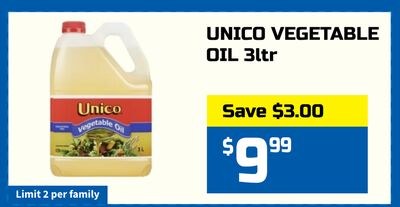 UNICO VEGETABLE OIL 3ltr
