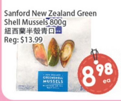 Sanford New Zealand Green Shell Mussels 800g