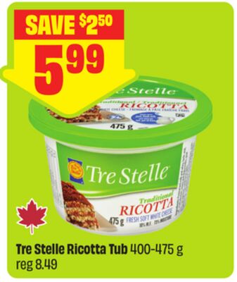 Tre Stelle Ricotta Tub 400-475 g