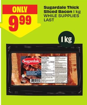 Sugardale Thick Sliced Bacon 1 kg