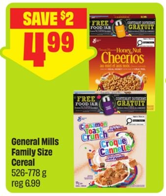 General Mills Family Size Cereal 526-778 g
