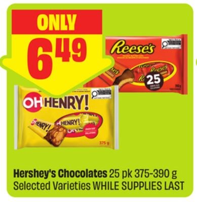 Hershey's Chocolates 25 pk 375-390 g Selected V…