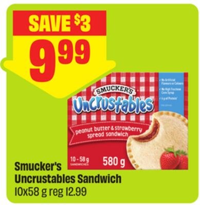 Smucker's Uncrustables Sandwich 10x58 g