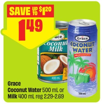 Grace Coconut Water 500 mL or Milk 400 mL