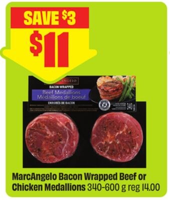 MarcAngelo Bacon Wrapped Beef or Chicken Medall…