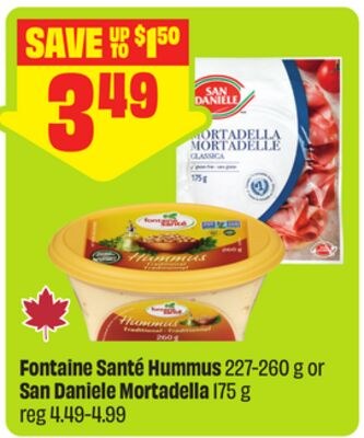 Fontaine Santé Hummus 227-260 g or San Daniele …