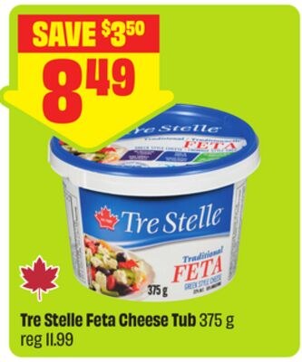 Tre Stelle Feta Cheese Tub 375 g