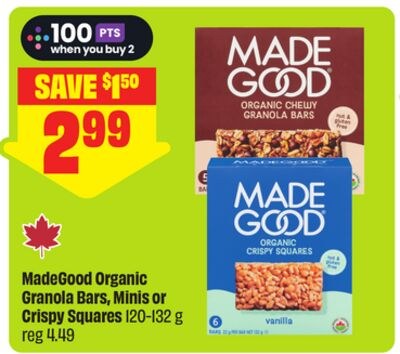 MadeGood Organic Granola Bars, Minis or Crispy …