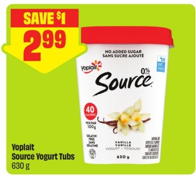 Yoplait Source Yogurt Tub 630 g
