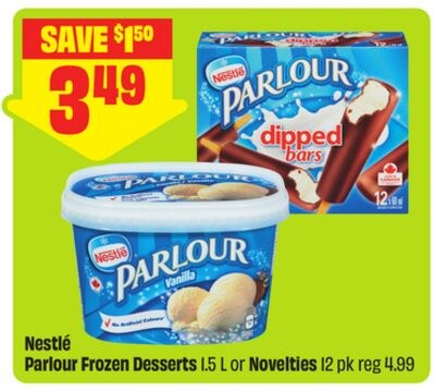Nestlé Parlour Frozen Desserts 1.5 L or Novelti…