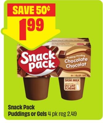 Snack Pack Puddings or Gels 4 pk