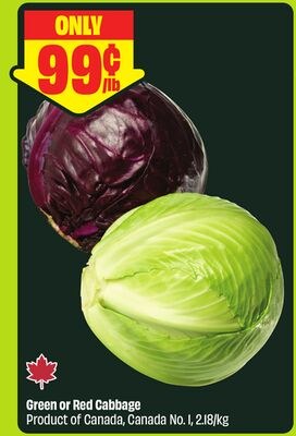 Green or Red Cabbage Product of Canada, Canada …