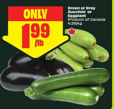 Green or Grey Zucchini or Eggplant Product of C…