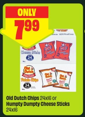 Old Dutch Chips 24x16 or Humpty Dumpty Cheese S…