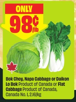Bok Choy, Napa Cabbage or Daikon Lo Bok Product…