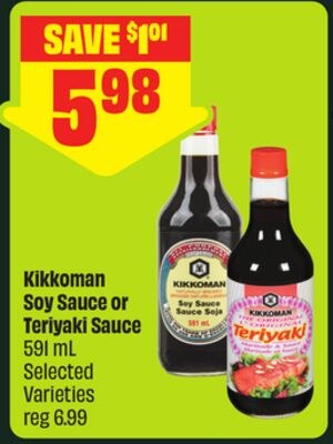 Kikkoman Soy Sauce or Teriyaki Sauce 591 mL Sel…