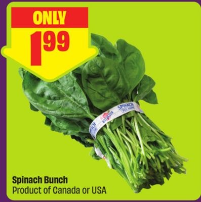 Spinach Bunch Product of Canada or USA